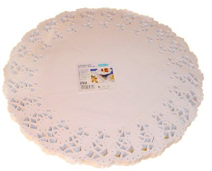 Tortenspitzen rund 37 cm 250 Stück weiß