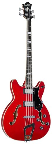 Hagstrom Viking Bass WCT Wild Cherry Transparent - Semi-Acoustic Bass righthand