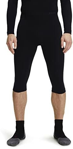 FALKE Warm 3/4 M Ti Filo Funzionale Asciugatura Rapida, Calzamaglia Uomo, Nero Black 3000-o, S