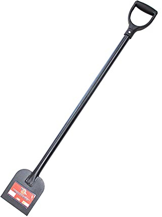 Bully Tools Heavy Duty Ice Scraper with D-Grip Handle - Steel Head and Floor Scraper with Long Handle for Driveway, 11-Gauge Steel Flat Head Shovel and Tool Ice Edging Shovel for Sidewalks, 46-inches
