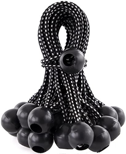 Kotap BB-6B Ball Bungee, 6-Inch, Black, 25-Piece by Kotap