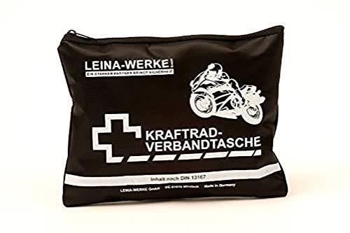 Leina-Werke 17004 Kraftrad-Verbandtasche Typ I mit Klett, Rot/Schwarz