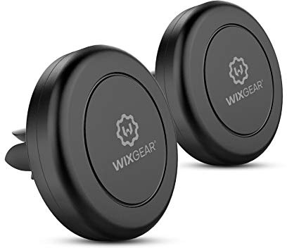 Magnetic Phone Holder for Car, WixGear [2 Pack] Universal Air Vent Magnetic Phone Mount for Car, Car Phone Holder Mount for Cell Phones and Mini Tablets with 4 Metal Plates