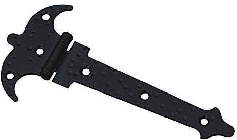 Amig - Bisagra de 2 Palas Negra Mod.551 de Acero Acabado en Estilo Forja para Puertas Abatibles Lisas de Entrada y Paso Exteriores e Interiores, y Armarios - 120 x 73 x 1,5 mm