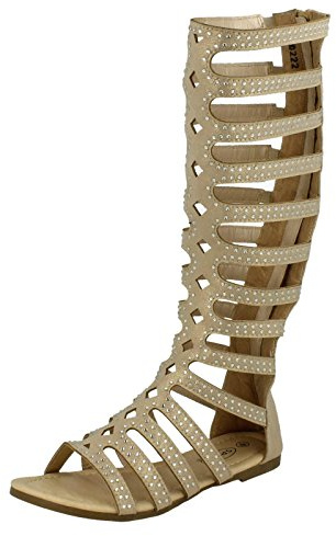 Spot On - Sandalias romanas chica , color Beige, talla Infant 12