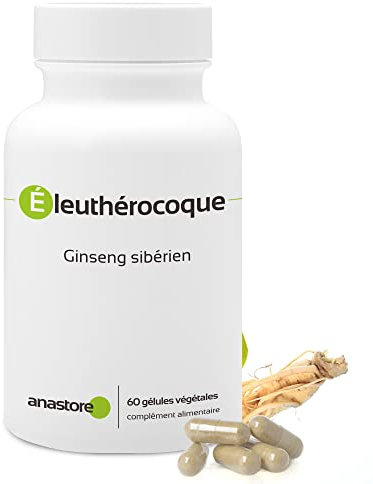 Eleuterococo (GINSENG SIBERIANO) * 500 mg/ 60 cápsulas * Titulado al 0,8% en eleuterosidas * Adaptógeno, antiestrés, inmunomodulador * Ayuda a luchar contra el estrés *Fabricado en FRANCIA