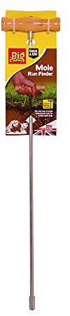 The Big Cheese Mole Run Finder - Weighted Stainless Steel Probe with Durable Hardwood Handle to Easily Locate Mole Runs to Speed Up and Optimise Trap Setting , 61.6 X 3.0 X 12.0 cm