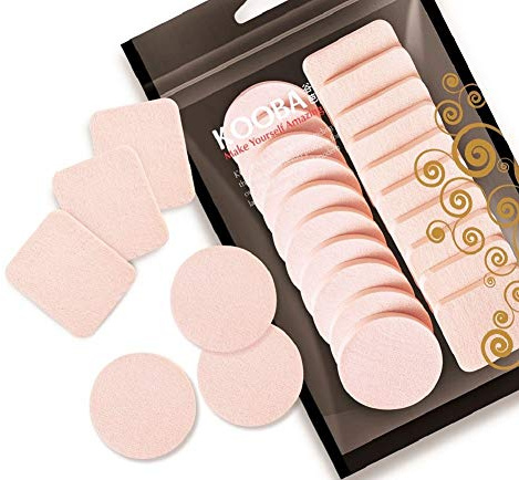 OWLFAVO 20pcs Makeup Powder Sponges Round and Square Latex Free Disposable Beauty Blender Foam Cosmetic Applicator Facial Puffs for Flawless Foundation, Sensitive and All Skin Types