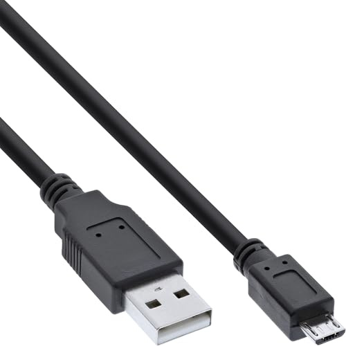 InLine 31710 mikro-USB 2.0-kabel, USB-A-kontakt till mikro-B-kontakt, svart, 1 m