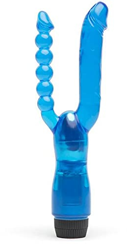 Lovehoney Blue Double Lover Double Penetration Vibrator | PVC - Multispeed Vibrations