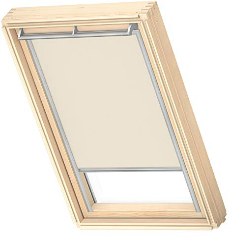 VELUX Original Dachfenster Sichtschutzrollo für M06, Hellbeige, mit Grauer Führungsschiene