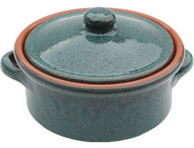Amazing Cookware Cocotte en Terre Cuite Vert Paon 2 l