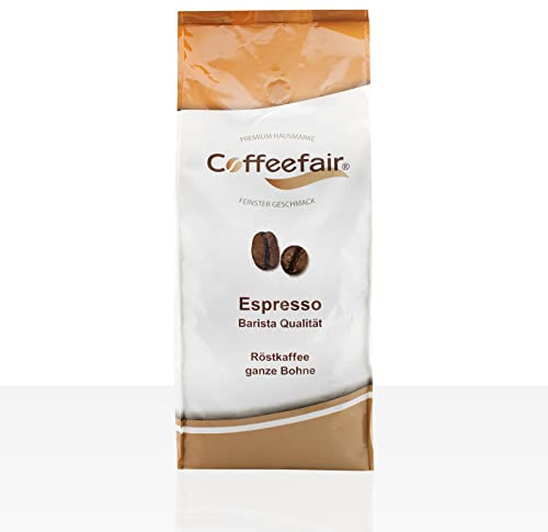 Coffeefair Espresso Kaffeebohnen Barista Qualität 1kg für Kaffeevollautomaten, schonende Trommelröstung, intensives Aroma