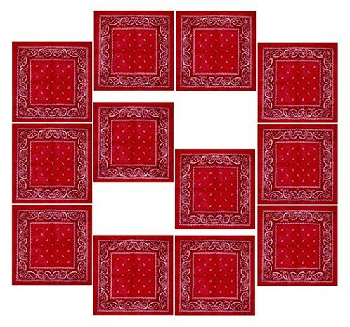 Boolavard Coton, 1er 6 ou 12 Pack Bandanas avec motif Paisley original | Couleur au choix