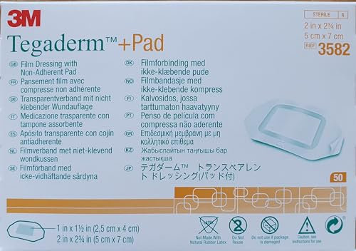 Tegaderm 3582 Bandages, Pad 3M, 5 cm x 7 cm (Pack of 50)