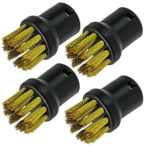 SPARES2GO Brass Wire Brush Nozzles compatible with Karcher Steam Cleaner (Pack of 4)
