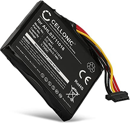 CELLONIC, battery sat nav compatible with TomTom Go Live 2050 World, GO Live 1005 Europe, GO 1005 (1000mAh, 3.7V) Replacement battery AHL03711018 VF1C 4CQ02