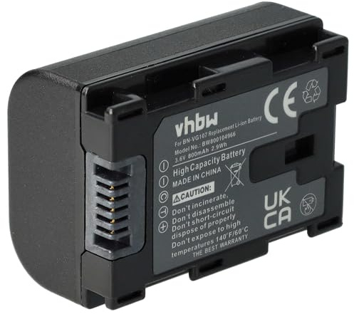 vhbw 1x Batterie Compatible avec JVC GZ-HM35U, GZ-HM435, GZ-HM40, GZ-HM430 caméra vidéo caméscope (800mAh, 3,6V, Li-ION) avec Puce d'information