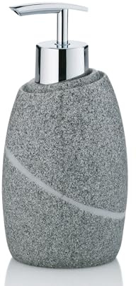 kela Seifenspender 300 ml Talus, Seifenspender grau, Natursteinoptik, Pumpflasche, Spülmittelspender nachfüllbar