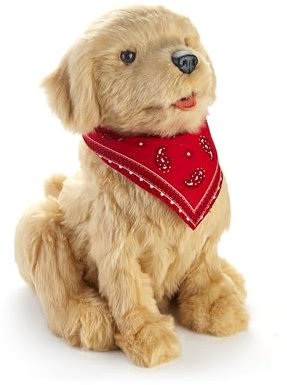 Ageless Innovation Joy For All Interactive Pet-Hund - Realistisches Haustier mit weichem Fell, Kopf- und Schwanzbewegungen, echt wirkendem Herzschlag und Zweiwege-Barkback-Technologie – Golden Pup