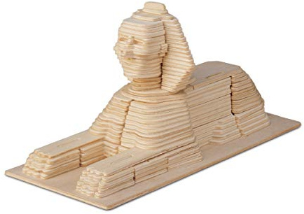 Puzzled 3D Puzzle Sphinx Wood Craft Construction Model Kit, Unique, Fun and Educational DIY Wooden Toy Assemble Model Unfinished Crafting Hobby Puzzle to Build and Paint for Decoration 161 Pieces Pack
