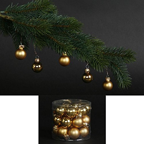 24 x kleine Cristbaumkugeln aus Glas 2,5 cm - Christbaumkugeln Baumschmuck Christbaumschmuck Weihnachtsbaumschmuck Weihnachtsbaumkugeln