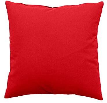 Enjoy Home, Coussin, Dimension 40 x 40 cm, 400 g, Rouge Vif, Coton certifié Oeko Tex, Lavable en Machine, Déhoussable avec Zip, Idéal pour Apporter de la Couleur à Vos canapés, Collection Panama