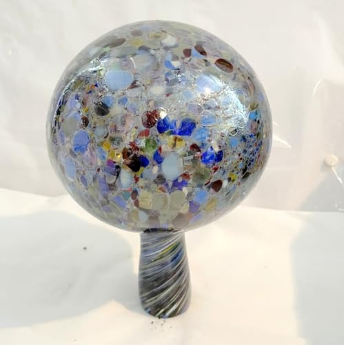 Överstdorfer glasskål trädgårdskula färgglad rosenkula färgglad speglad dekorativ kristallglas blomkula frostfast munblåst diameter ca 9 cm