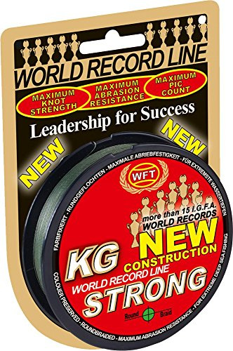 WFT KG Strong 300m 0,32mm 51kg, geflochtene Schnur, Meeresschnur, Angelschnur, Geflechtschnur, Farbe:Grün