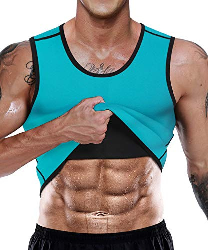 NonEcho Men Sauna Vest Hot Sweat Waist Trainer Corset Neoprene Tank Top Shapewear Slimming Shirt Workout Suit