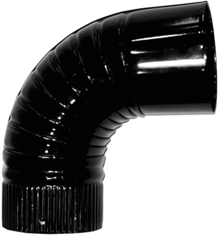 Codo Estufa Color Negro Vitrificado de 150 mm. 90°.