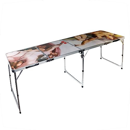 Red Cup Pong Klappsessel 8 Beer Pong Tisch mit Flaschenöffner, Ball Rack und 6 Pong Bälle – Sixtinische Design