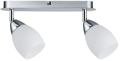 Paulmann 66683 Spotlight WolbalLED max 2x10W GU10 Chrom matt/Opal 230V Metall/Glas 666.83 Deckenleuchte Lampe LED Deckenlampe Deckenstrahler