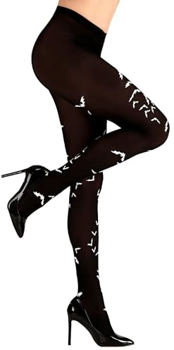 W WIDMANN MILANO Party Fashion – strumpbyxor fladdermus, 40 DEN, häxa, vampyr, kostym