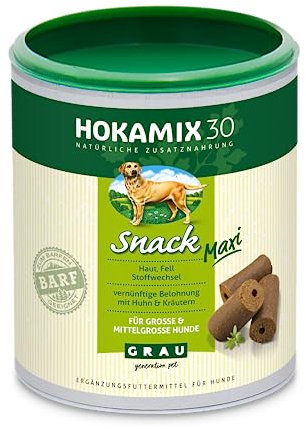 GRAU - l'originale - HOKAMIX30 Snack Maxi, la sana merenda preventiva con 30 erbe importanti, confezione da 1 (1 x 400 g), alimento complementare per cani