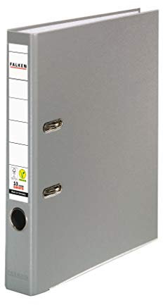 Original Falken PP-Color Kunststoff-Ordner. Made in Germany. 5 cm schmal DIN A4 grau Ringordner Vegan Aktenordner Briefordner Büroordner Plastikordner Schlitzordner