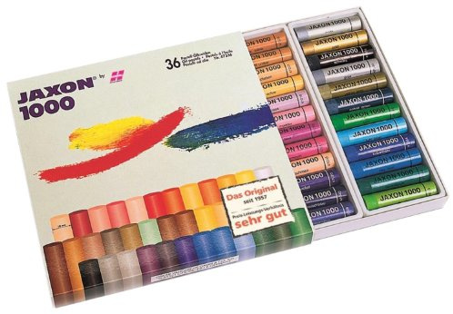 Honsell 47336 Jaxon 1000 oljepastellkrita, set om 36, i kartongfodral, briljanta, ljusäkta färger, perfekt för konstnärer, hobbymålare, barn, skola, konstundervisning, fri från skadliga ämnen