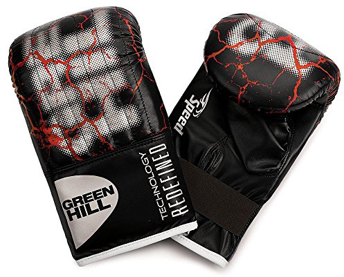 GREEN HILL Guanti da Sacco Speed Neri Boxe Pugilato Bag Gloves Fit (Nero, M)
