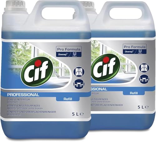 Cif Pro Formula, detergente per vetri, tanica da 5 l (confezione da 2)