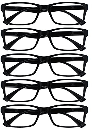 Die Lesebrille Unternehmen Schwarz Wert 5er-Pack Herren Frauen Designer Stil Leser RRRRR92-1 +3,00