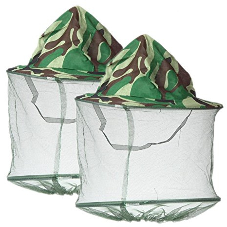 EVINIS 2 Pack Mosquito Head Net Bee Hat with Face Cover Hidden Net Mesh Hat Protecting Sun Fishing Hat