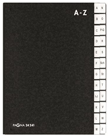 Pagna Pultordner Classic (Pultmappe, 24 Fächer, A-Z) schwarz