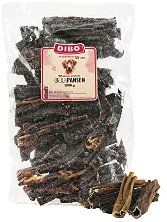 DIBO Rinderpansen, 1000g, der kleine Naturkau-Snack oder Leckerli für Zwischendurch, Hundefutter, Qualitätskauartikel ohne Chemie