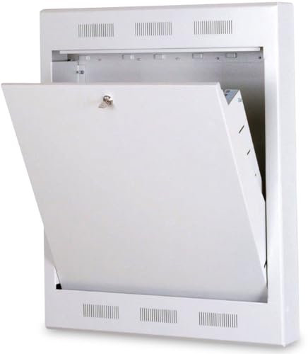 DIGITUS Netzwerkschrank - 19 Zoll Rack Vertikal - 4HE - Traglast 100kg - Nutztiefe 40cm - Aufputz Wandmontage - Grau