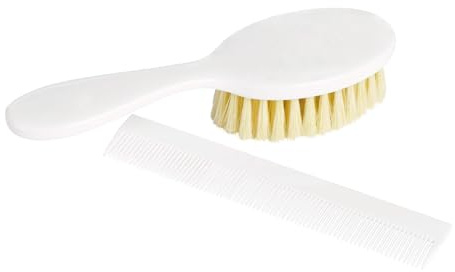 dBb Remond Brosse et Peigne pour Bébé - Brosse à poils en Soie Naturelle - Bébé Naissance - Fabriqués en France - Blanc - Coffret Toilette Nouveau-Né Fille & Garçon