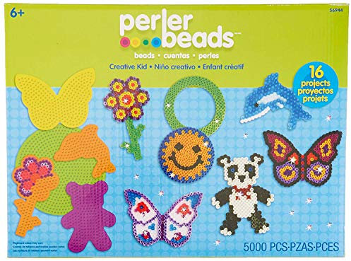 Perler - Creative Kid Kit - Funfusion Fused Bead Kit - Deluxe Box Beads for 6 Plus - 17 Projects - 5000 Beads - Kids Toys
