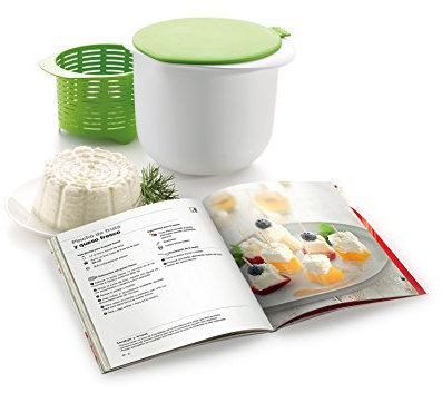 Lékué Kit Cheese Maker, Kit fromagerie pour faire votre propre fromage frais avec livre en français