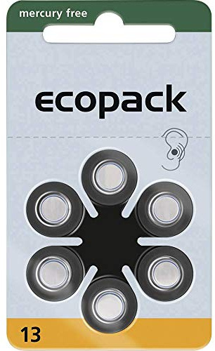 VARTA Ecopack 4606 - Pilas para audífonos (6 Unidades, Tipo 13), Color Naranja