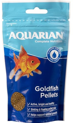 AQUARIAN Complete Nutrition, Aquarium Goldfish Food Pellets Also Suitable for Small Pond Fish, 100g Bag