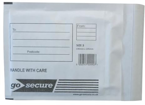 GoSecure Bubble Envelope Size 3 Internal Dimensions 140x195mm White (Pack of 100) KF71448